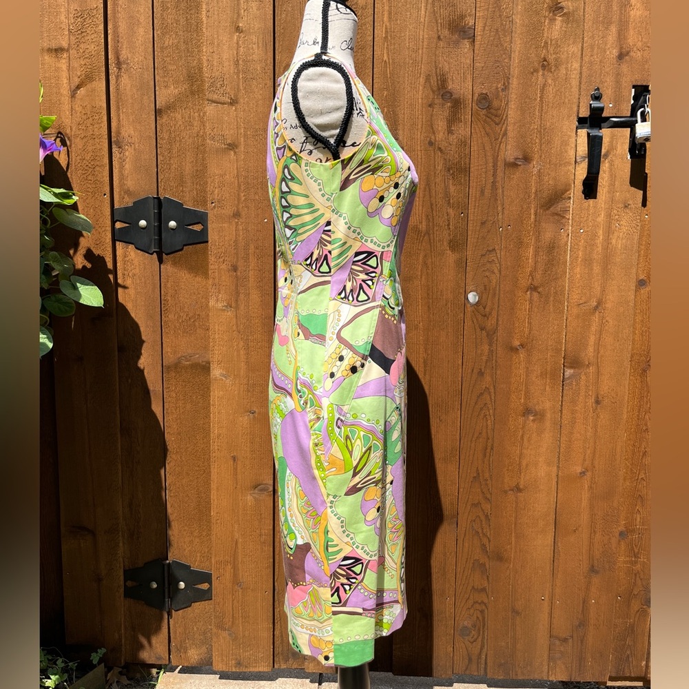 David Meister Mod Print Sheath Dress Size 4 EUC - Picture 3 of 11